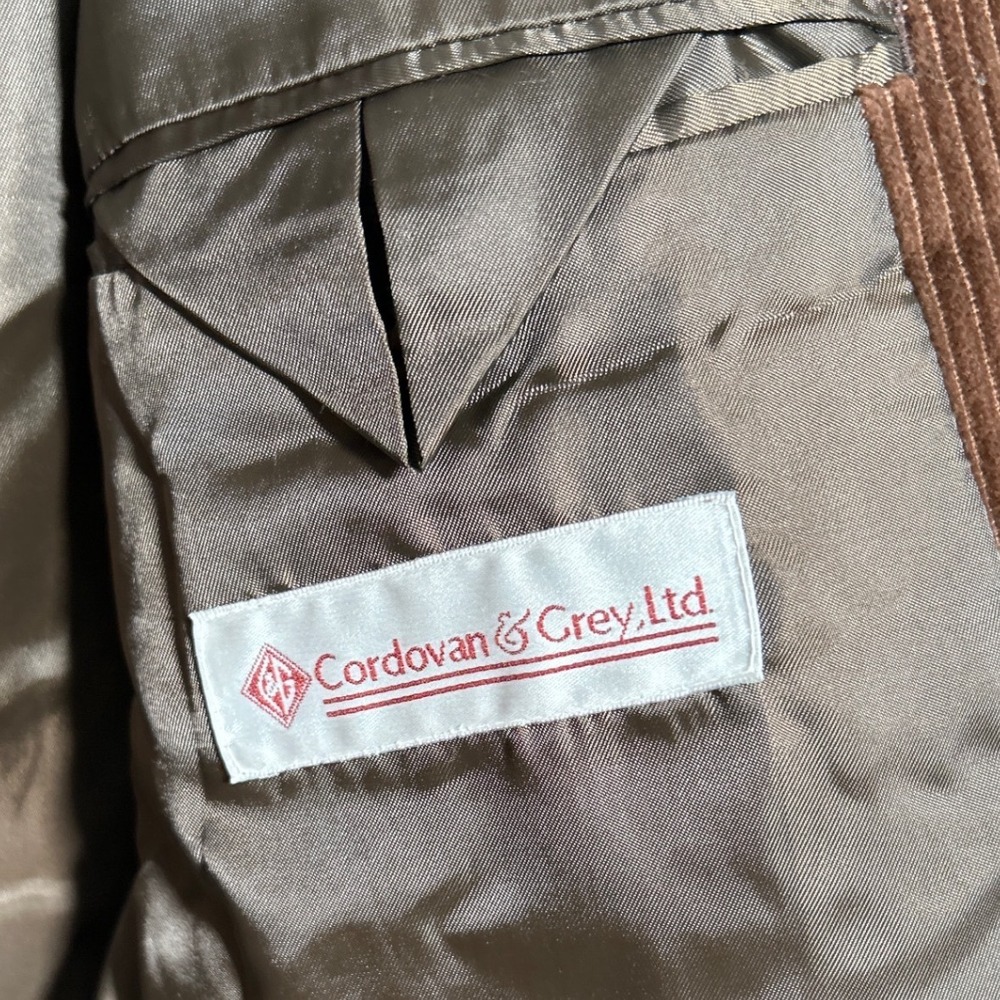Cordovan & Grey Ltd Mens Brown Corduroy Blazer Jacket 2 Button Sport Coat - Picture 7 of 8